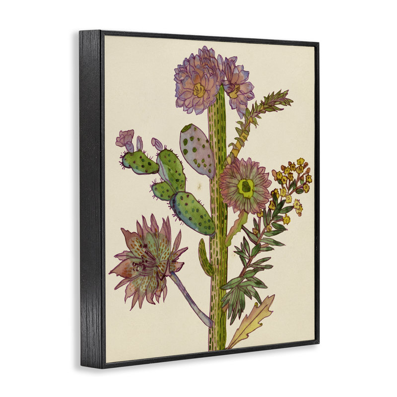 Giclée sur cactus Neon Blooms, design par Melissa Wang, H 30 po x l 24 po, Giclée encadrée noir minuit
