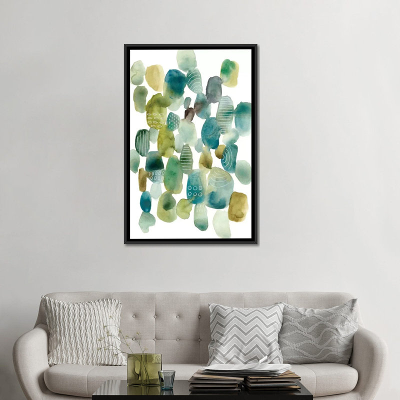 « skip hop i », impression sur toile, H 26 po x l 18 po x P 1,5 po, Toile avec cadre noir, Pas de tapis