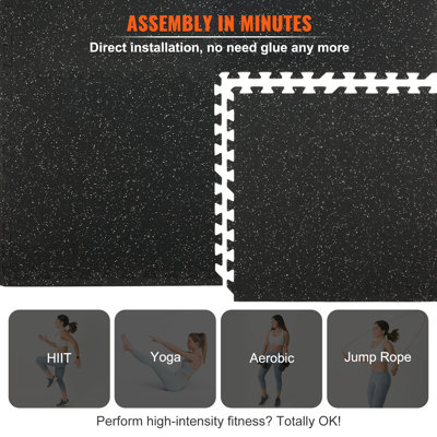 EVA Interlocking Foam Floor Mats, 0.56 in Thickened 25 Pcs Puzzle Rubber Tiles, 24 x 24 in Exercise Floor Mat for Workout & Fitness, Office-100 Sq Ft, Heavy-Duty Flooring Mats for Home, Gym