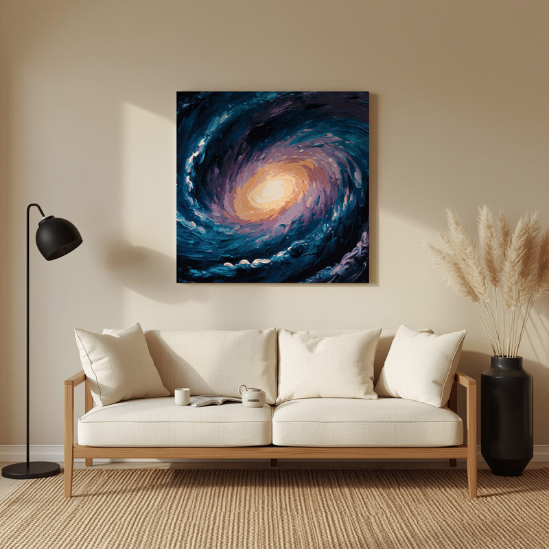 Art mural gris galaxie Space Andromeda, H 384 po x l 384 po x P 0,05 po