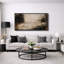«Moody Neutral Abstract Landscape Style», photos de salon, impression sur toile encadrée-1046852538-1046852517