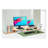 Large Dual Monitor Stand Riser, Solid Wood Desk Shelf With Eco Cork Legs For Laptop Computer/TV/PC/Printers, Perfect Desktop Stands Organizer With Underneath Storage For Office Accessories