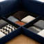 Tissu chenille bleu avec rangement intelligent pour 3 luxueux motifs ergonomiques-1225526695