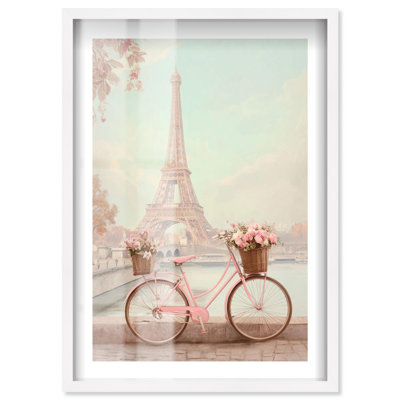 Décoration murale "Peony Pedaler Shadowbox" par Notoriart, cadre blanc, 11 x 16