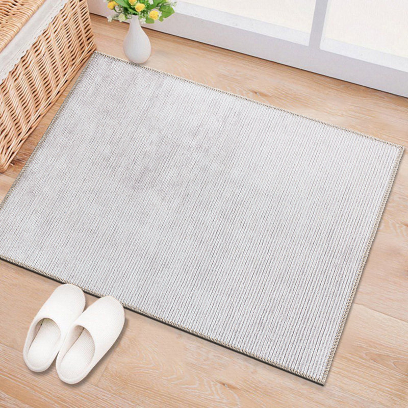 Cinderford Machine Washable Stripe Flatweave Performance Ivory/Grey Area Rug, Rectangle 2' x 3'