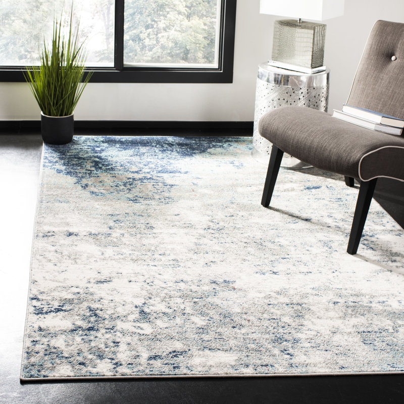 Odin Abstract Gray Area Rug, Rectangle 160 x 229 cm