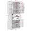 Grande armoire de rangement, armoire de rangement autoportante avec portes, tablette réglable et 2 tiroirs-2118344091