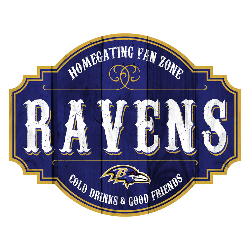 Entertainment Wall Decor, Baltimore Ravens, 23.5" x 23.5" x 0.25"