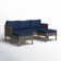 Aubre 3-Piece Outdoor Conversation Set with Sofa and Ottomans