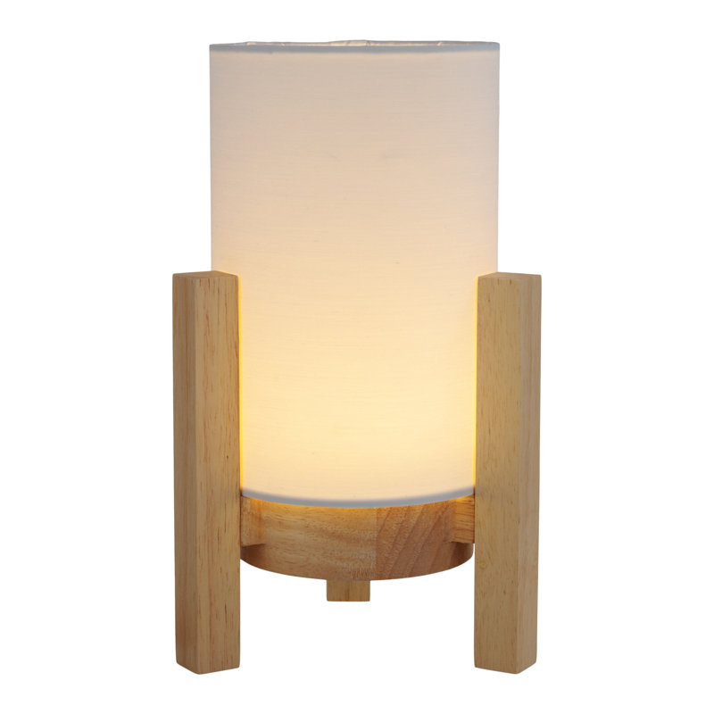 Bulman Wood Standard Table Lamp Lamp, White, Wood, 25cm H x 15cm W x 15cm D