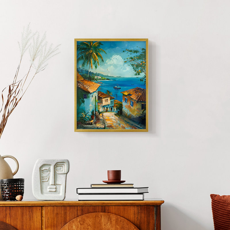 Série NAUTICAL dxciii - reproduction encadrée de qualité supérieure - prête à être accrochée - aucun clou requis, Or