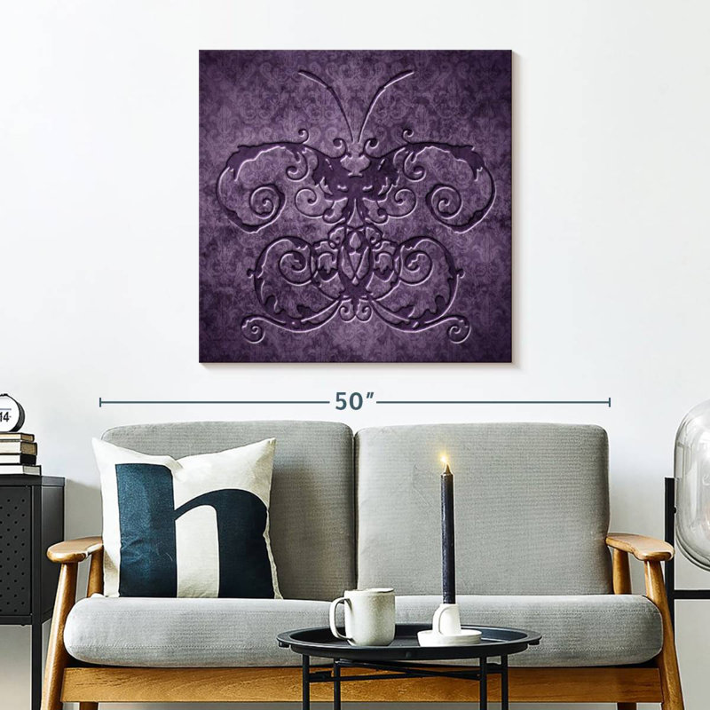 Aadam Purple Damask Butterfly