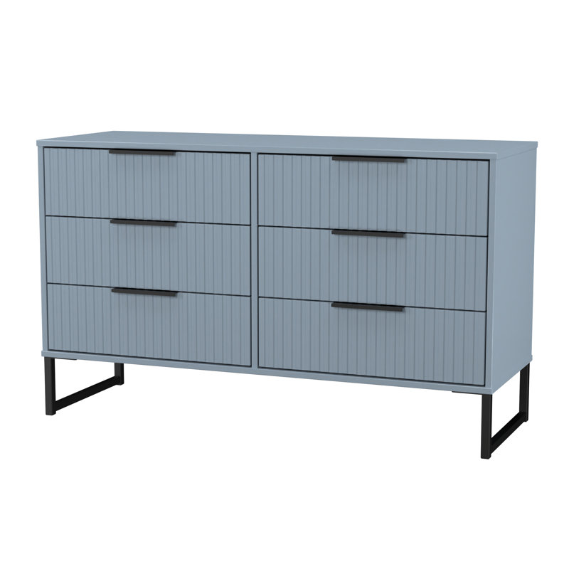 Bernat 115cm W 6 - Drawer Chest of Drawers, Blue