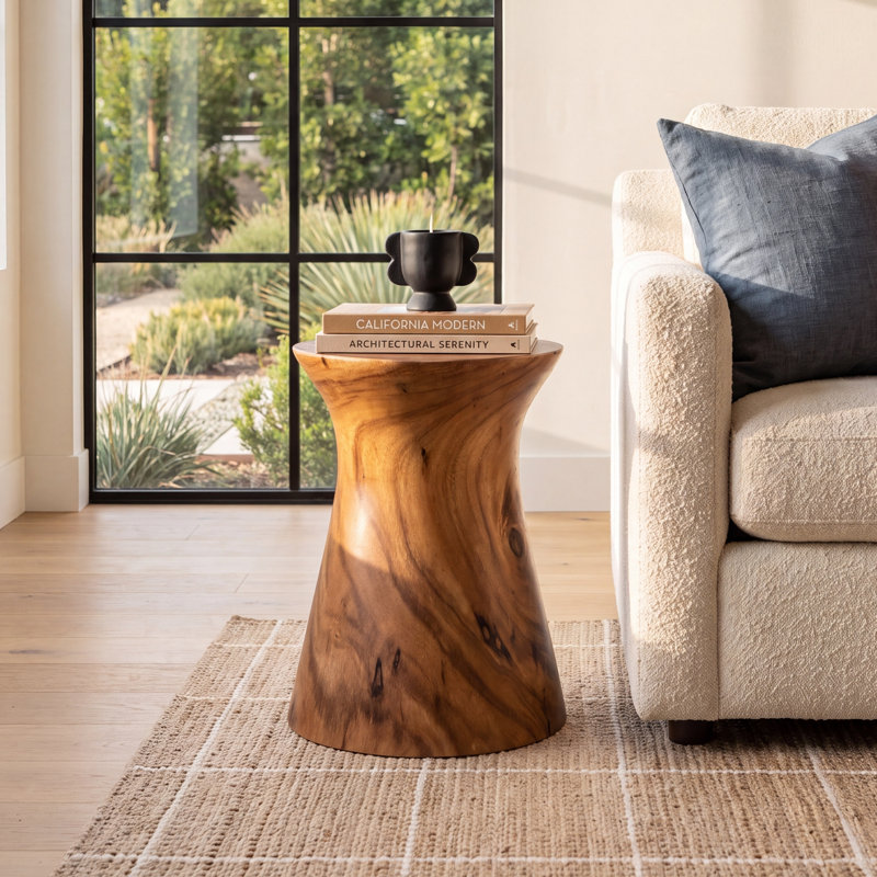 Cinda Carran Solid Wood Block End Table