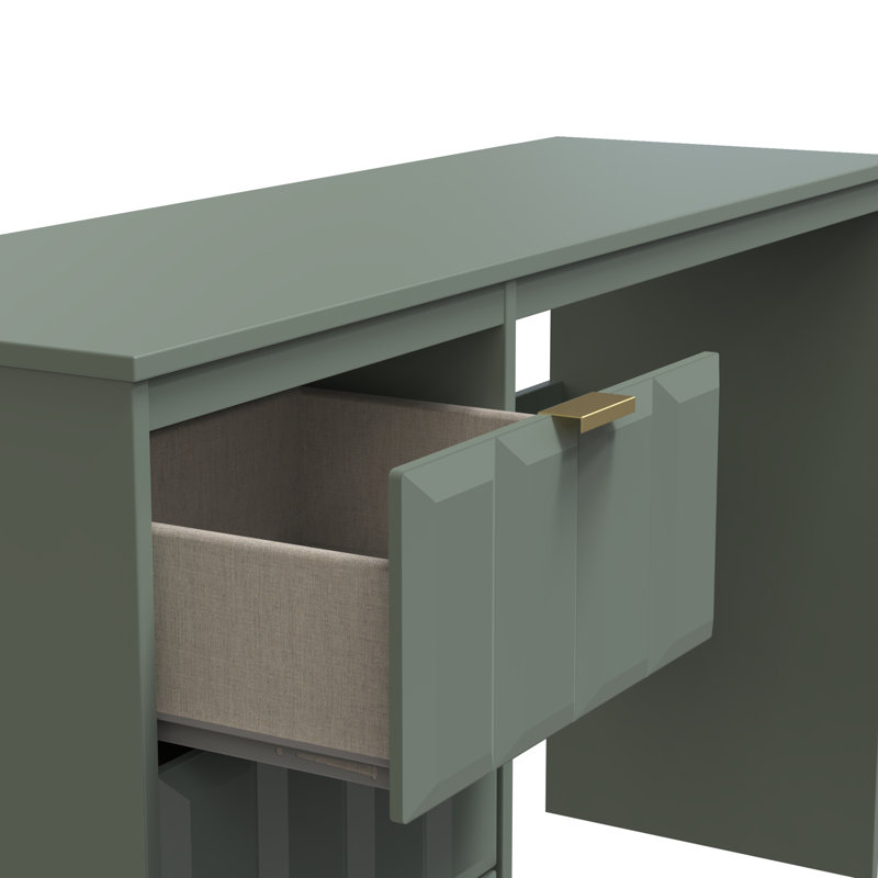 Besian 3 Drawer Desk  (Ready Assembled), Reed Green