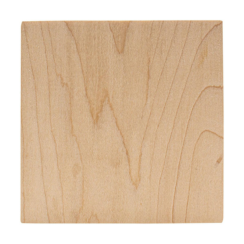 3.75" Square Unfinished Maple Wood Bullseye Rosette