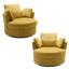 Upholstered Swivel Lounge Armchair With Pillow(Set of 2)-189218230