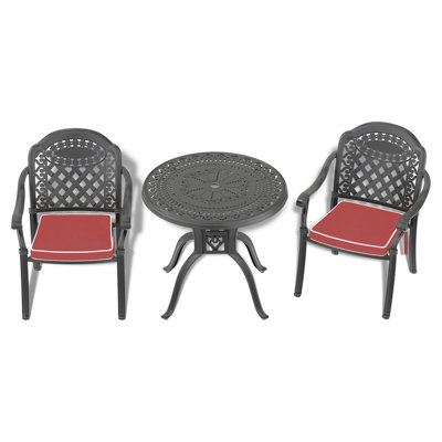 (Cushions In  Random Colors)Set Of Cast Aluminum Patio Furniture With Cushions