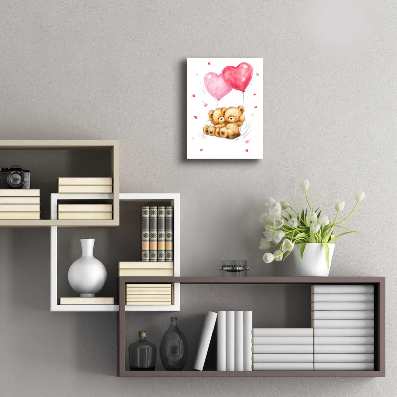 «Two Bears On Heart Swing» par Makiko, H 16 po x l 12 po x P 0,13 po