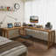 Bureau en bois massif en forme de L-281116864
