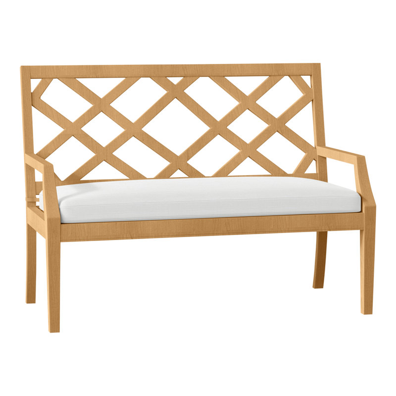 Banc en teck naturel Haley, Teck naturel, InsideOut® Rollo ‑ lin dentelle, Pas de soudure