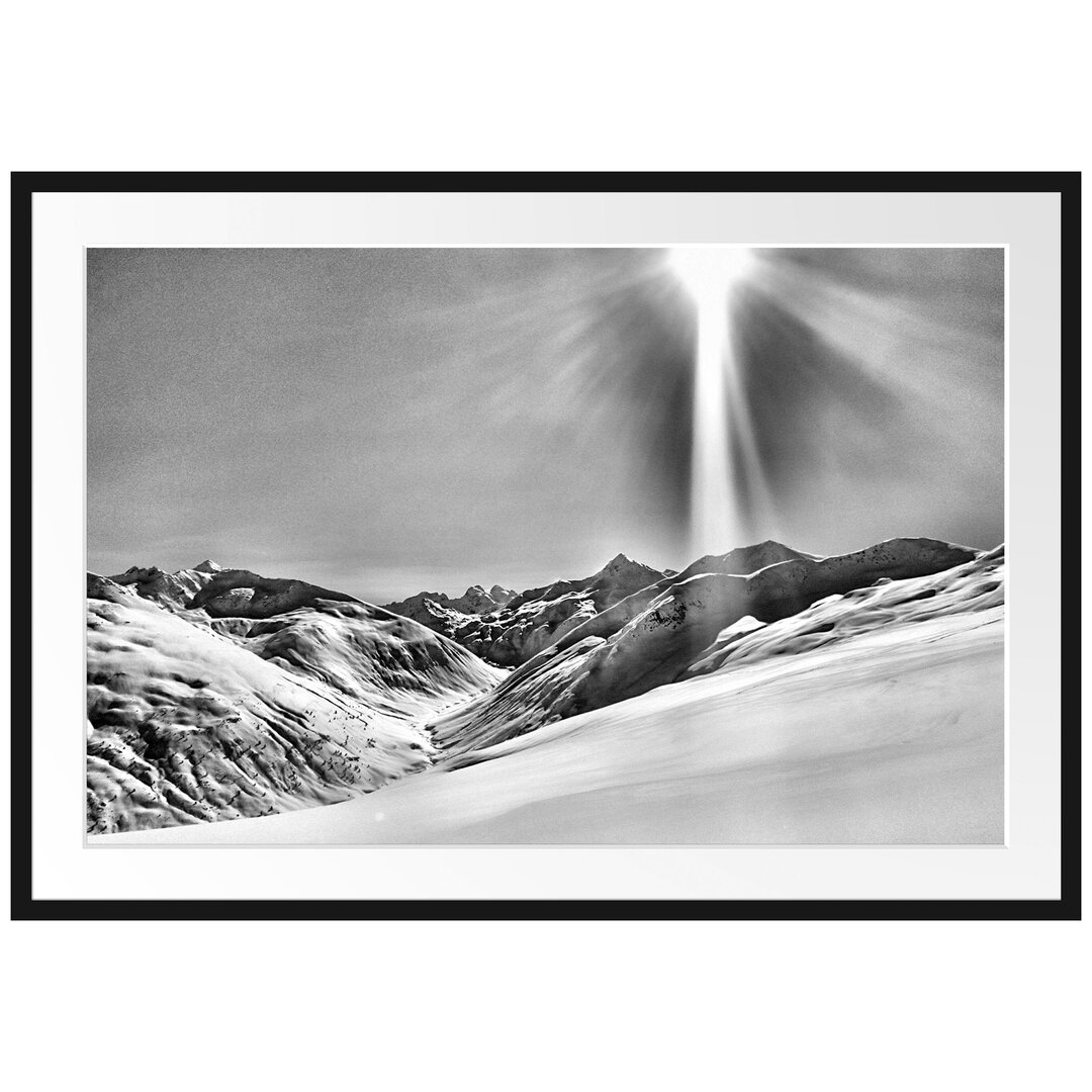 Gerahmtes Poster Schnee Berge