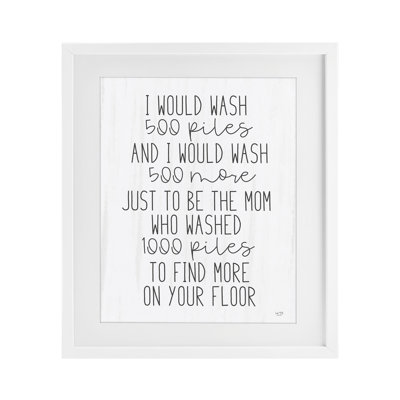 Would Wash 500 Piles Framed Print Under Glass, design by Lux + Me Designs