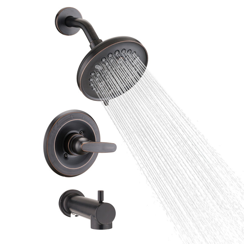 Faucet Shower Trim Kit With 9-Setting Rain Head (Valve/Cartridge Not Included), Oil Rubbed Bronze