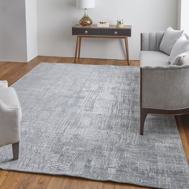 Eastfield Abstract Area Rug in Blue, Rectangle 3' x 5'