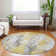 Machine Washable Indoor/Outdoor Xhevrie Yellow Rug