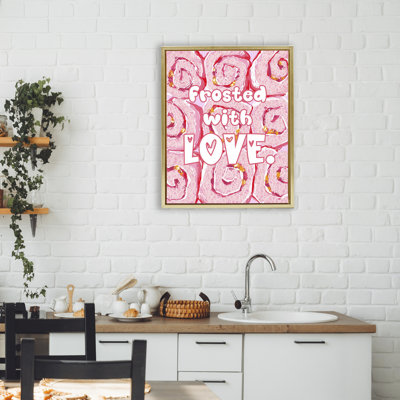 Cadre flottant rose givré avec amour, design par Ziwei Li