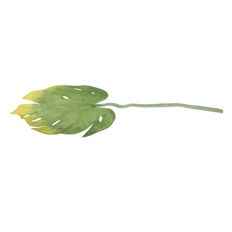 26.5" Yellow and Green Artificial Split-Leaf Philodendron Spray