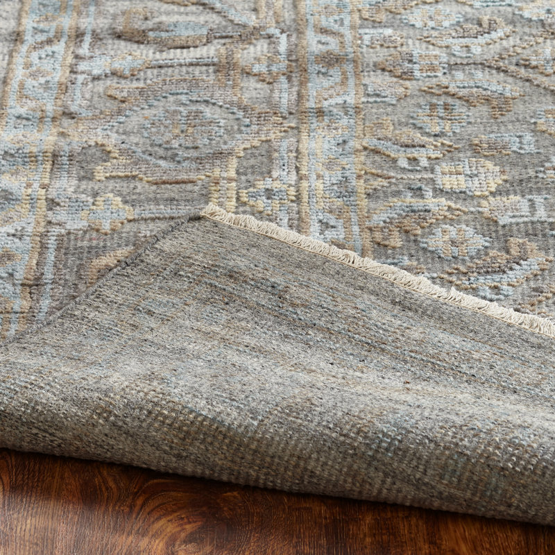 Thompsons Wool Oriental Area Rug in Blue, Runner 2'6" x 10'