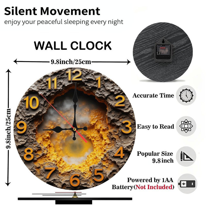 Horloge murale volcanique unique