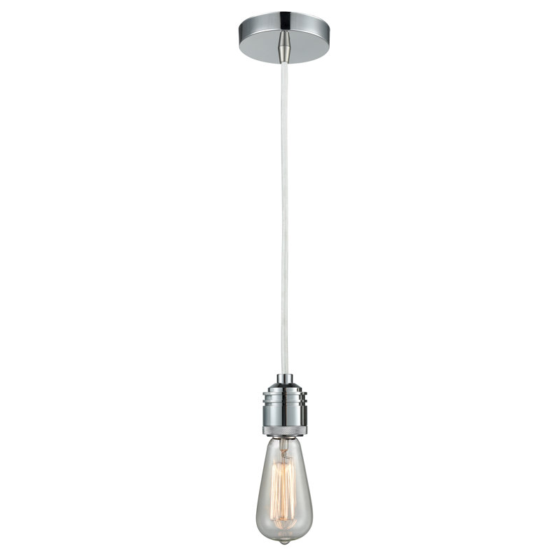 Cecil 1 - Light Single Pendant, Polished Chrome/White