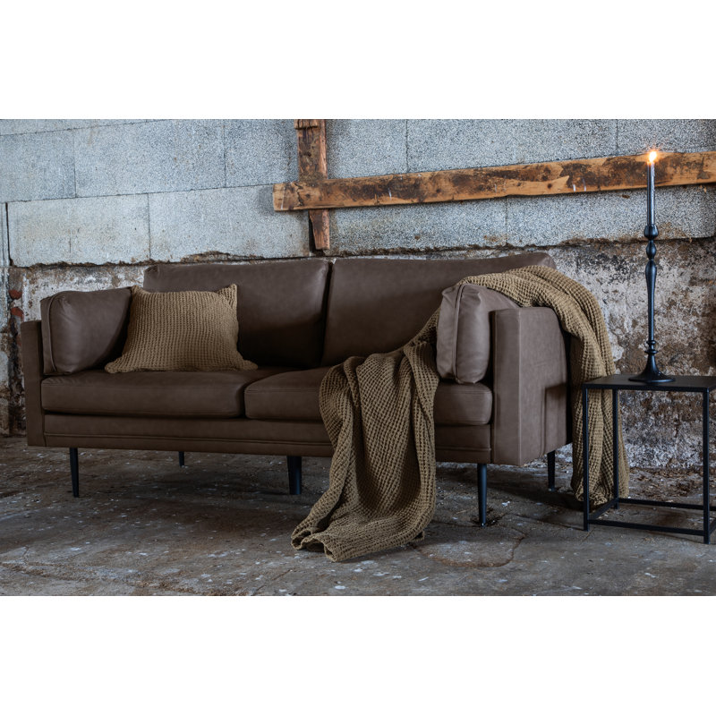 Davani 2 Seater Cotton Sofa, Dark Brown