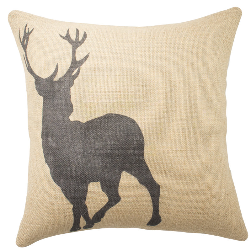 Deer Jute / Sisal Throw Pillow