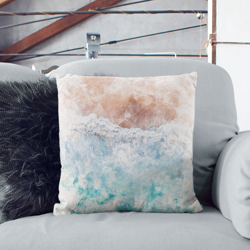 Sandy Beach Cushion with Filling, 40cm H x 40cm W x 15cm D, White
