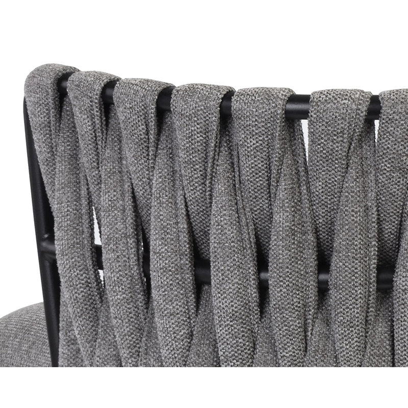 Tabouret Sarai - Gris Koala Belfast, Tissu natté performance gris foncé, Tabouret de bar (siège d’une hauteur de 30 po)
