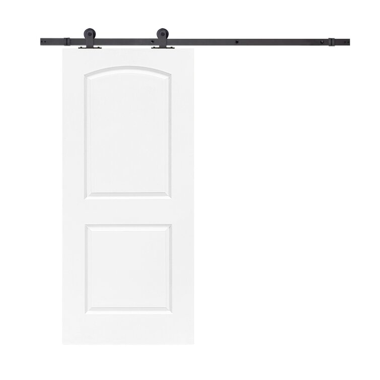 CALHOME 30-in x 80-in White Primed MDF Single Barn Door | PK-2PANEL-CB-30