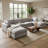 Zantos 6-Piece Upholstered Sectional with Ottomans-1694932477