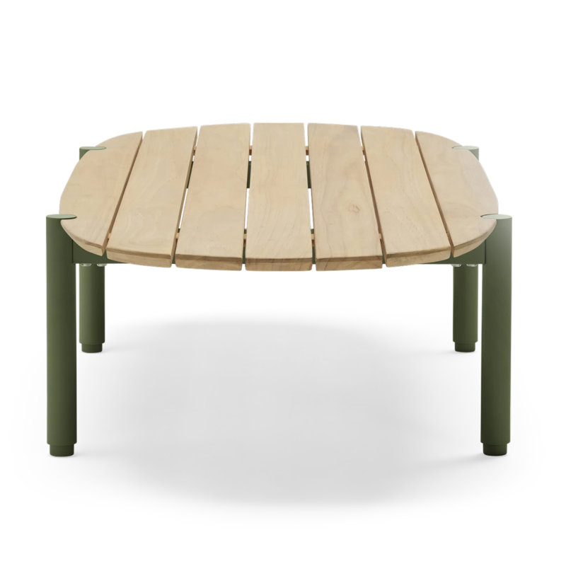 Terra Outdoor Oval Teak Coffee Table, Olive