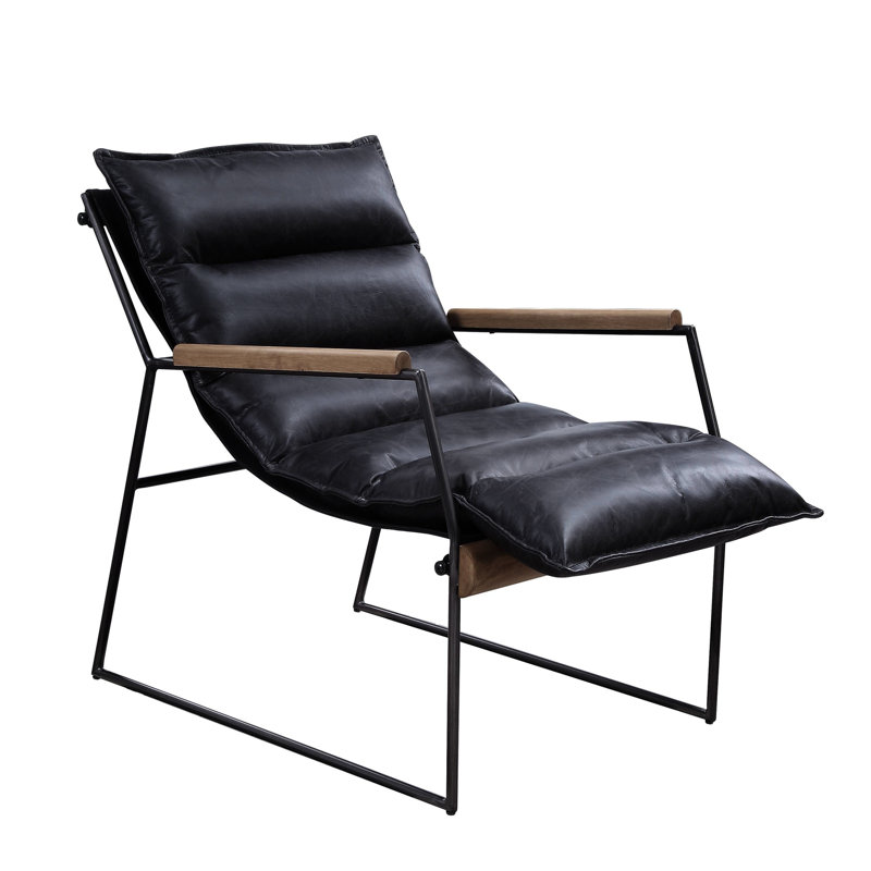 Chaise luge rembourrée en cuir - couleur pour le salon avec structure en métal robuste Design élégant espace principal