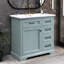 Meuble-lavabo de 36 po en gris - lavabo en céramique, 4 portes, 4 tiroirs, charnière silencieuse