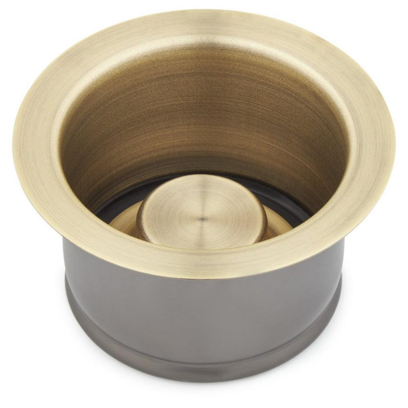 Bride et bouchon pour poubelle de cuisine 3-1 / 2 po, Laiton vieilli