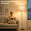 61 po Lampe sur pied en bois massif Nordic avec abat-jour tambour en lin 15,8 po, finition noyer, interrupteur au pied, douille E26 (ampoule non incluse), certifiée UL, pour le salon, la chambre à coucher et la salle d'étude-1044040464