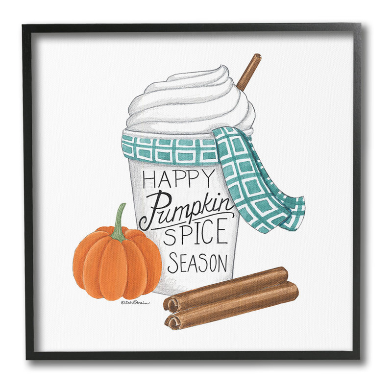 «Pumpkin Spice Season», estampe numérique par Deb Strain, Giclée encadrée blanc bord de mer, H 12 po x l 12 po