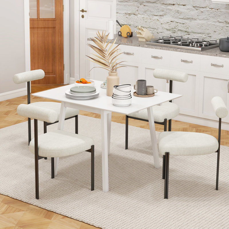 Olujimi 110cm Solid Wood Rectangular Folding Table, White