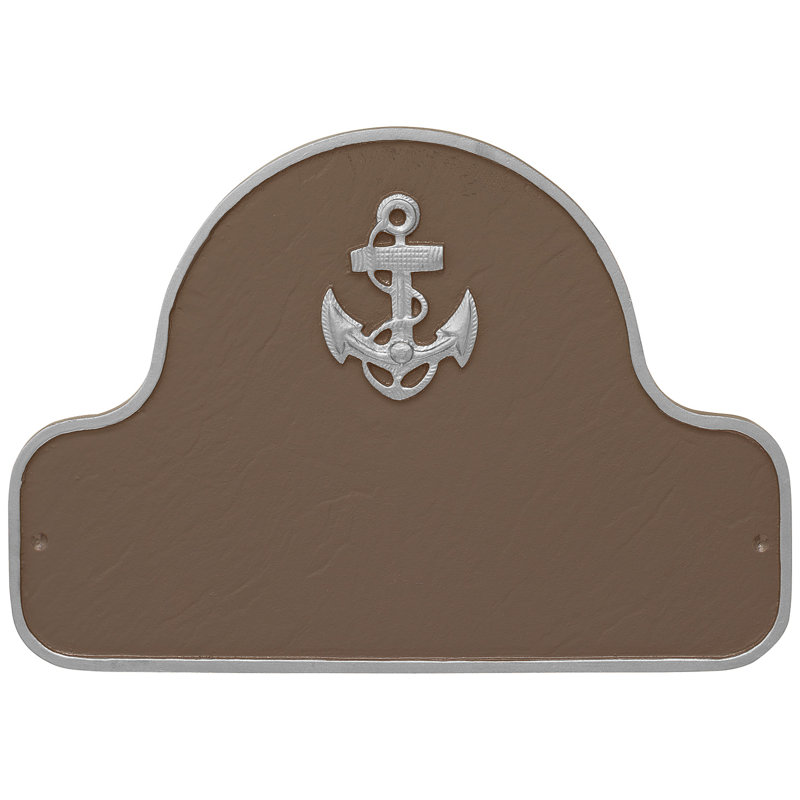 Plaque d'adresse Anchor Arch, Sable / argent, Oui