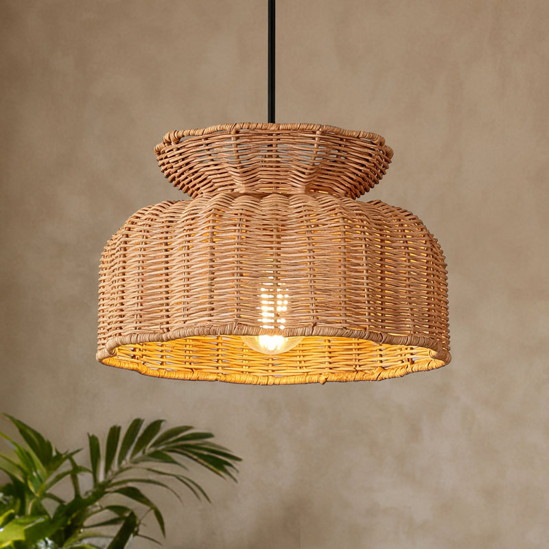 Luminaire suspendu 11 po Modern, Brun miel